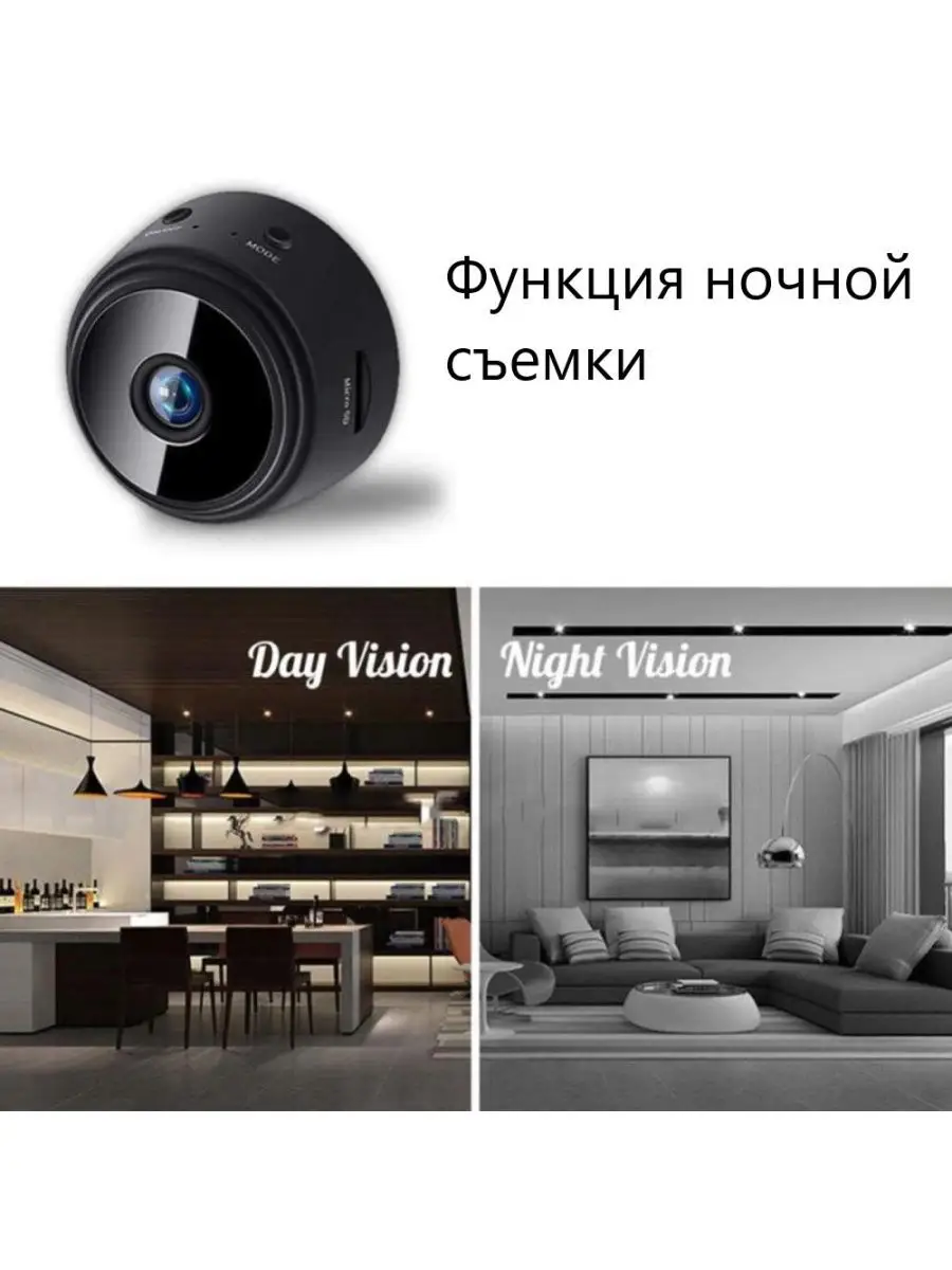 Мини Wi-Fi камера СХЕМАТЕХ 60370076 купить за 1 480 ₽ в интернет-магазине  Wildberries