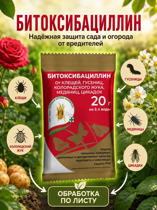 Зеленая Аптека Садовода Битоксибациллин 20гр. (3шт), 20 г, 3 шт, фото 4