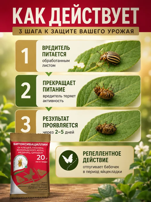 Зеленая Аптека Садовода Битоксибациллин 20гр. (3шт), 20 г, 3 шт, фото 5