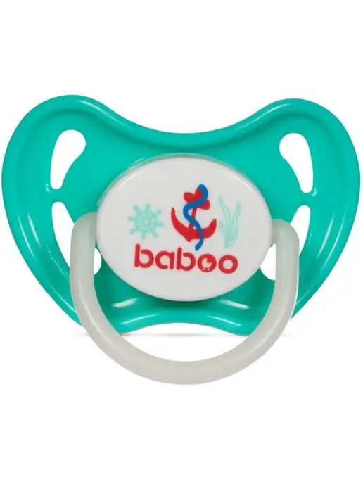 Baboo Соска-пустышка силиконовая симметричная 0 мес+, зеленый, фото 4