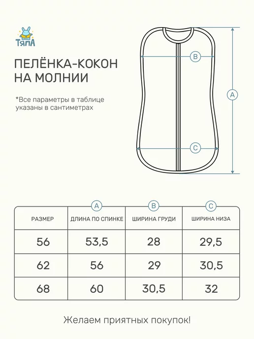 ТяпА Пеленка кокон для новорожденных, голубой, фото 8