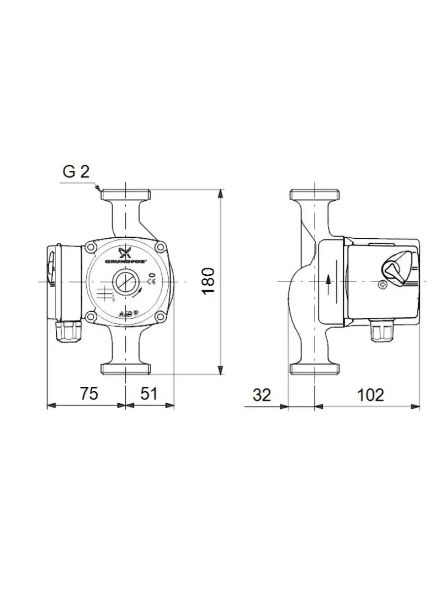 Насос циркуляционный UPS 32-60, L-180 GRUNDFOS 60705339 купить в  интернет-магазине Wildberries