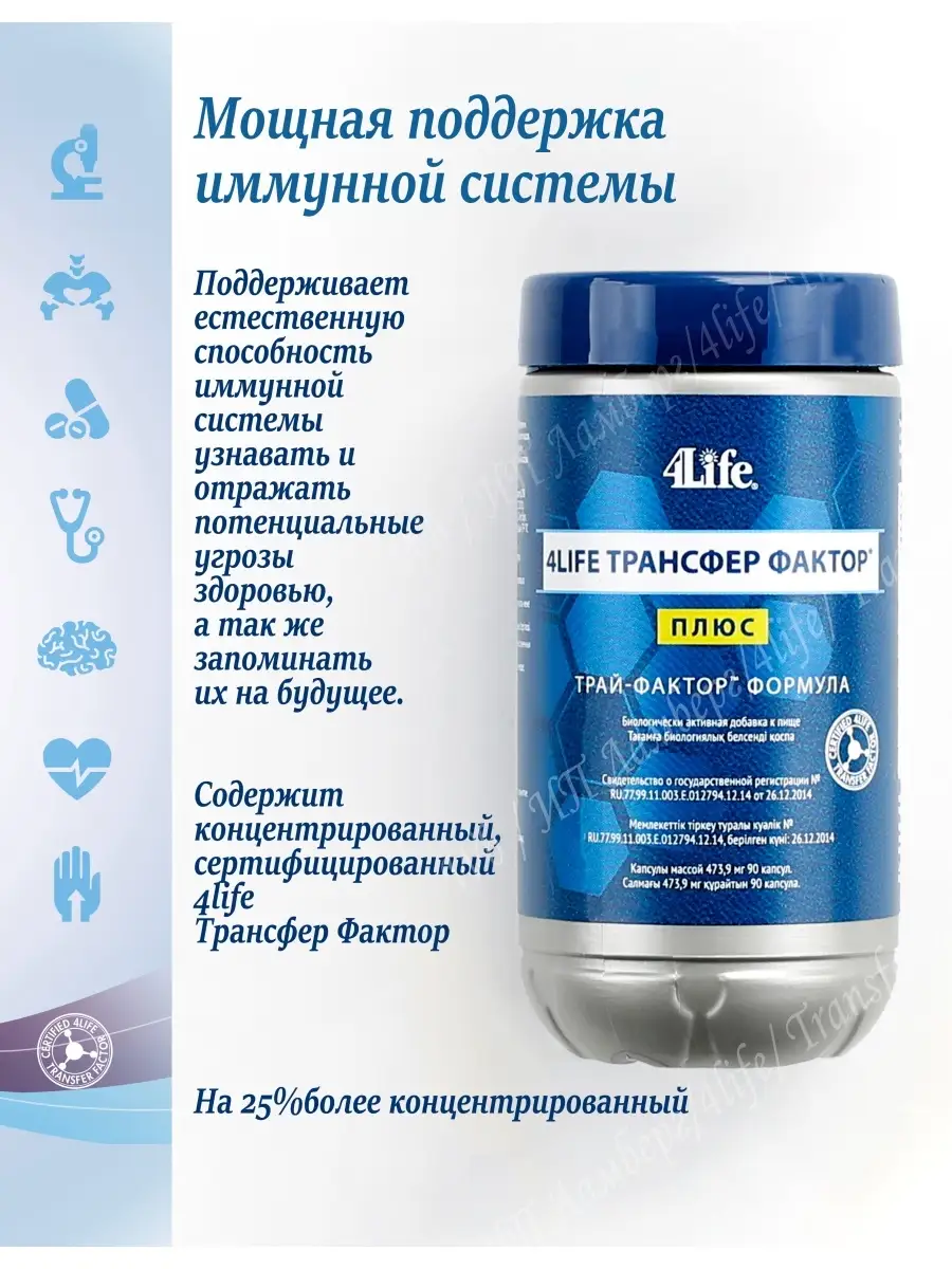 Трансфер фактор Плюс 4Life 60805440 купить в интернет-магазине Wildberries