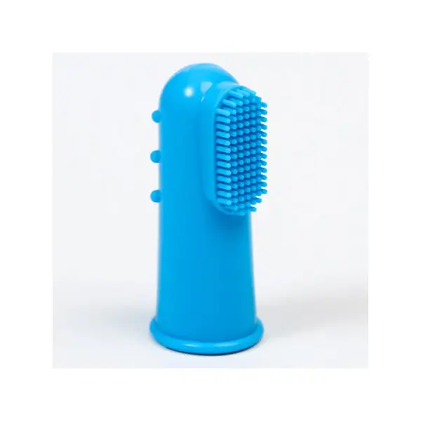 Зубная щетка детская, силиконовая, на палец, цвет синий