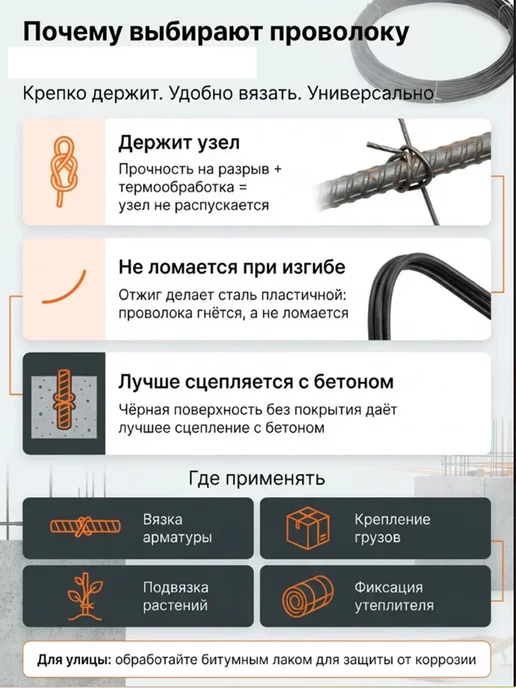 СИБРТЕХ Проволока строительная для вязки арматуры, серый, фото 2