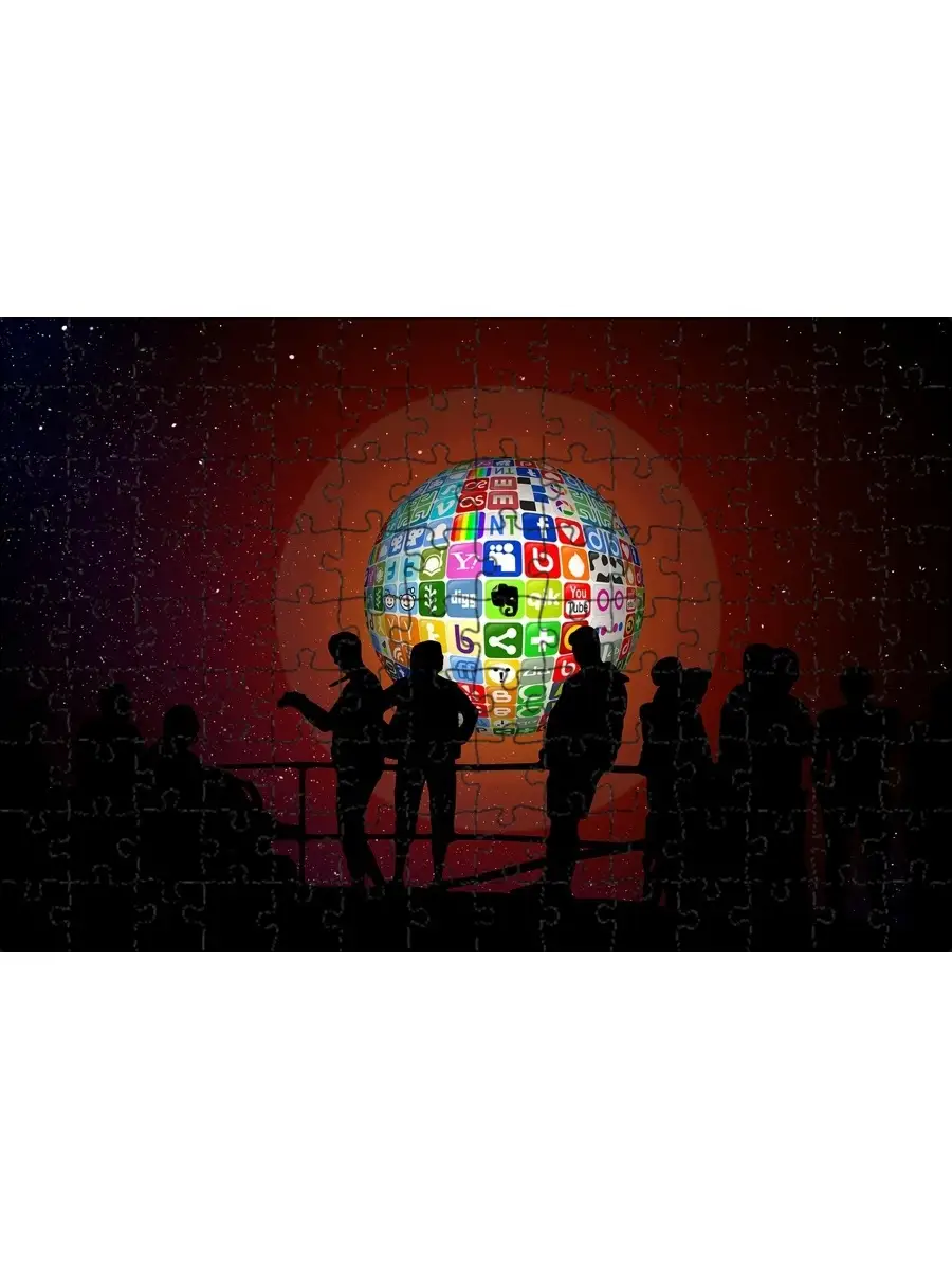 Магнитный пазл 27x18см."Люди, группа"