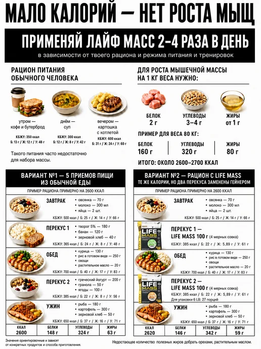 Life Protein Гейнер для быстрого набора массы, Фисташка 2,7кг, 2,7 кг, фото 6