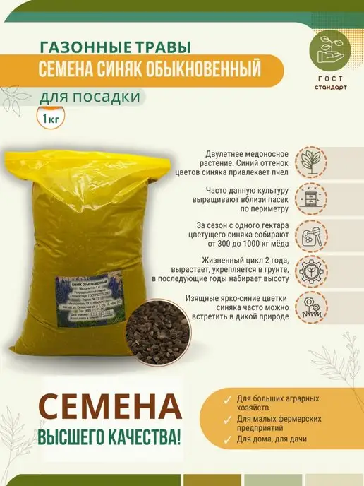 МосАгроГрупп Семена Синяк обыкновенный 1кг медонос, 1 кг, фото 5