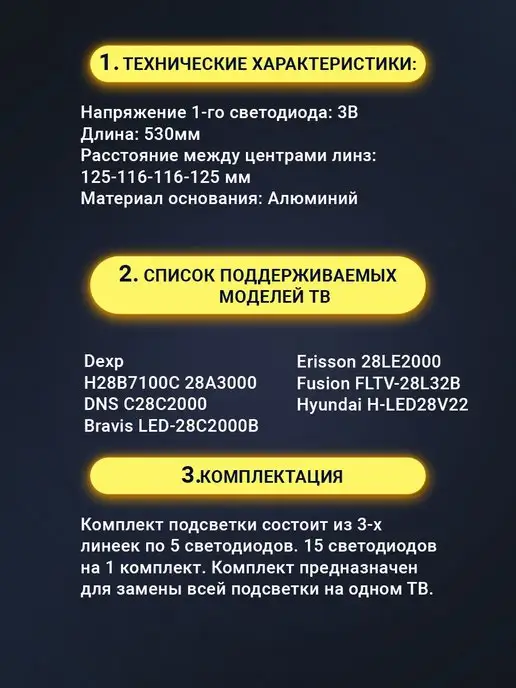 Zipov Подсветка для ТВ 28" SVJ280A01 2013CH280 13Y, вариант, фото 2