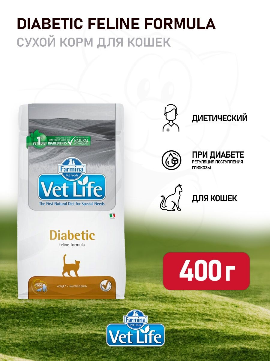 Корм сухой Farmina vet Life Diabetic, для кошек таблица кормления. Vet Life Diabetic с индейкой для кошек. Фармина Страна производитель.