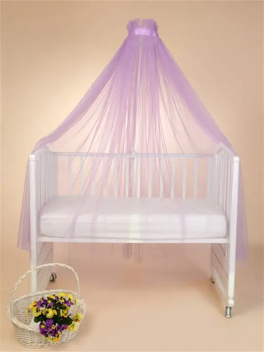BABY STYLE. Балдахин для детской кроватки из фатина, фиолетовый