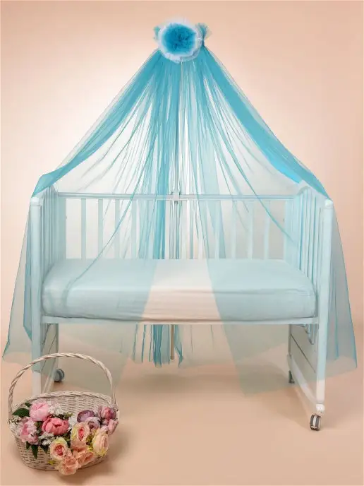 BABY STYLE. Балдахин для детской кроватки из фатина, зеленый, фото 2