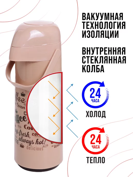 Термос для чая со стеклянной колбой 1 литр - фото 11