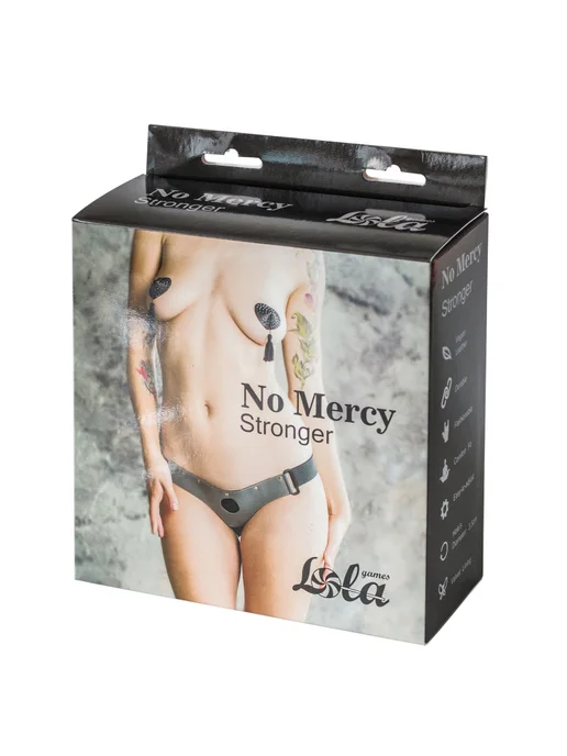 lola games Трусы для страпона из эко-кожи NO MERCY Stronger, серый, фото 5