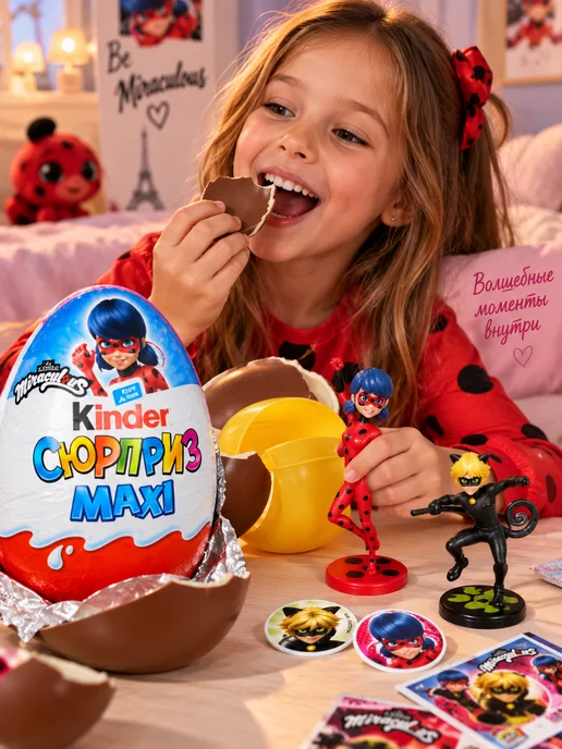 Kinder сюрприз шоколадное яйцо большое леди баг 100 г, 100 г, фото 6
