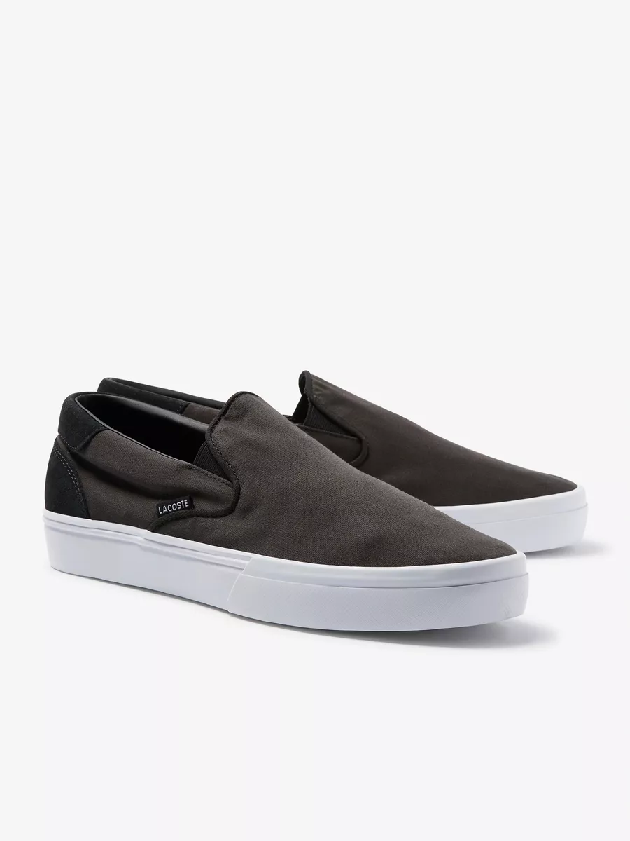 Lacoste black slip ons online