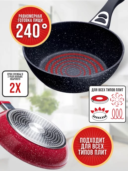 Сковорода с крышкой 28 см - фото 4