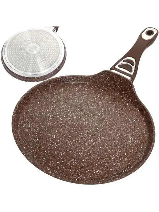 Сковорода блинная, блинница антипригарная для всех плит 24см - фото 3