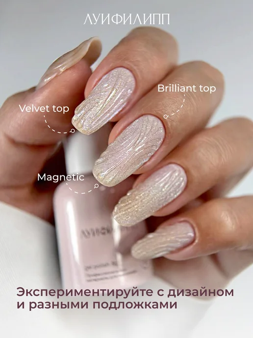 Луи Филипп голографический кошачий глаз гель лак призма для маникюра, серый, фото 8