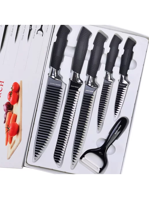 Ножи кухонные острые набор из нержавеющей стали - фото 8