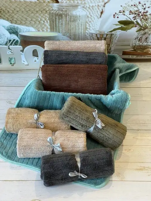 ZASHOP Полотенце кухонное из микрофибры набор подарочный, голубой, фото 5