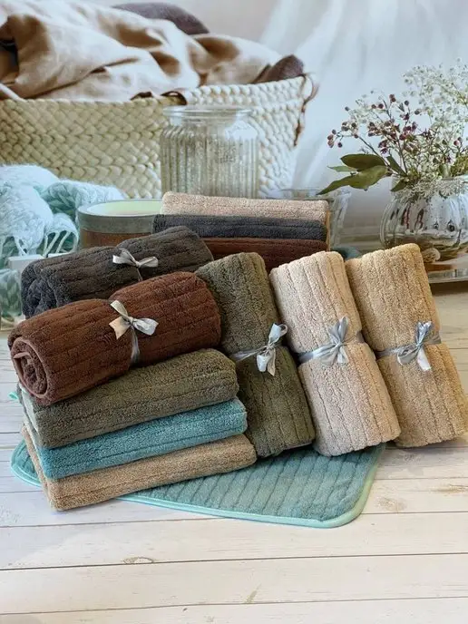 ZASHOP Полотенце кухонное из микрофибры набор подарочный, голубой, фото 7