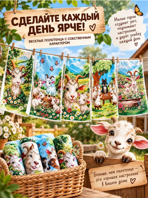 ZASHOP Полотенца новогодние набор подарочный на новый 2027 год, голубой, фото 6