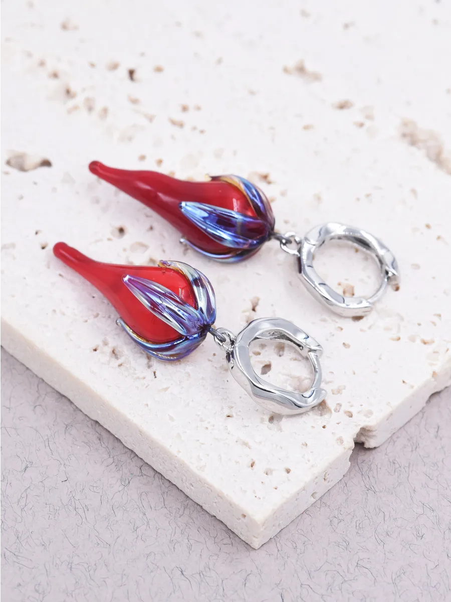 Серьги бижутерия висячие ручной работы Gem@Glass Jewelry 61640648 купить за  1 760 ₽ в интернет-магазине Wildberries