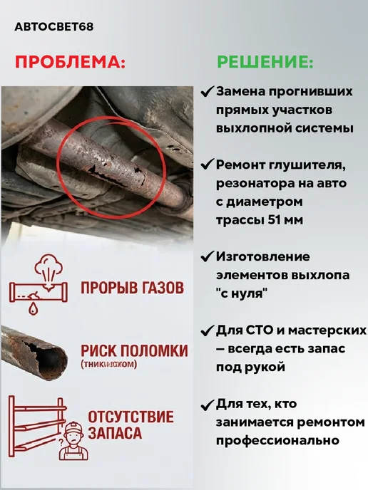 Труба прямая 51мм Труба глушителя прямая диаметр 51 мм, 1 метр, сталь 08ПС, 1 м, фото 2