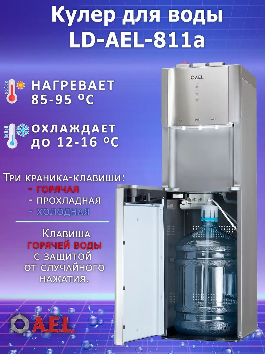 Кулер для воды напольный LD-AEL-811a silver AEL 61653516 купить в  интернет-магазине Wildberries