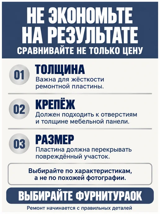 ФурнитураОк Пластина фурнитура для ремонта двери петли шкафа, вариант, фото 4