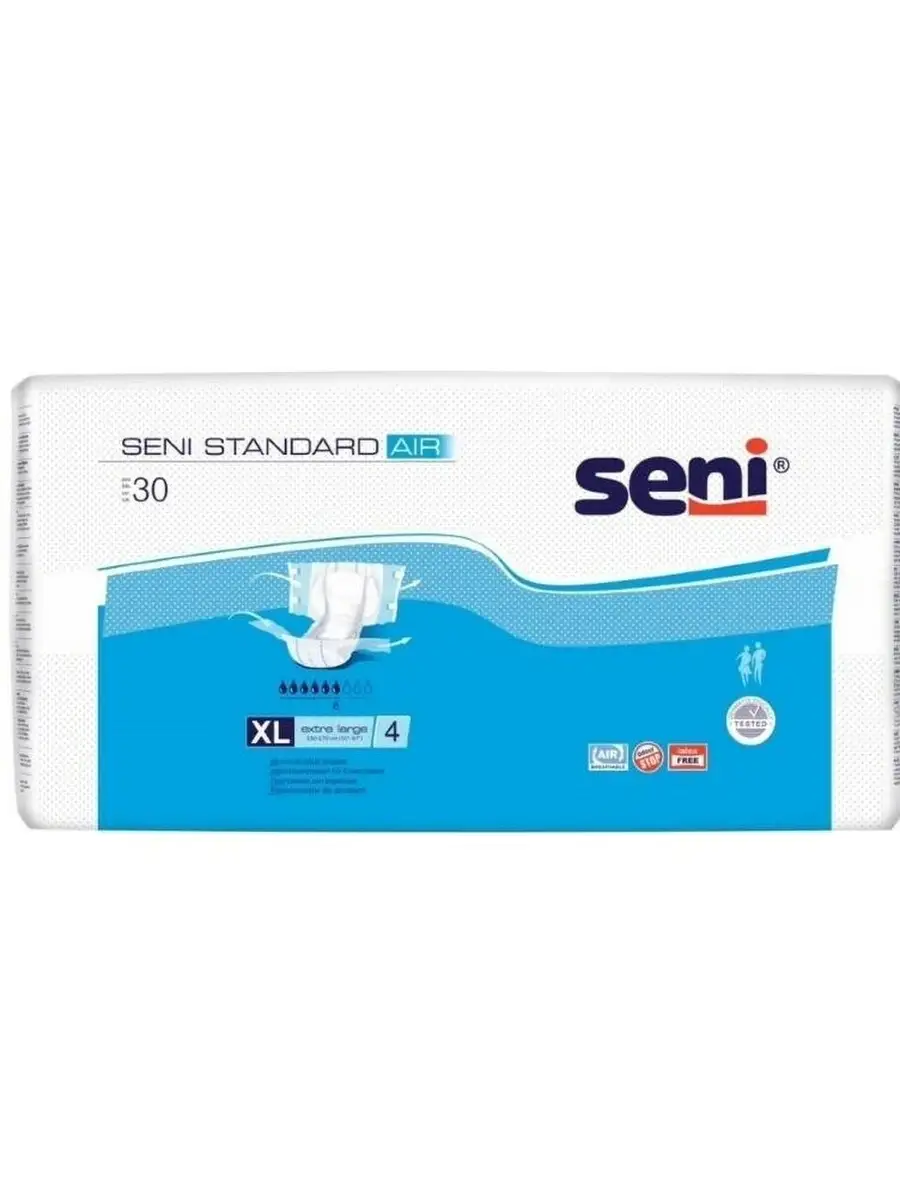 Подгузники для взрослых Seni Standart (XL-4) - 30 шт. P & A 61753597 купить  за 2 149 ₽ в интернет-магазине Wildberries