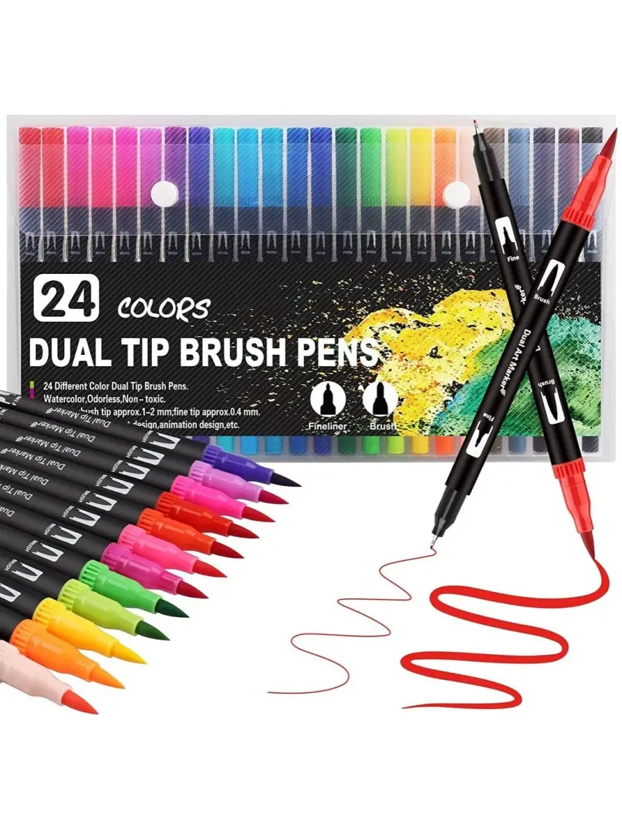 Dual tip brush pens discount