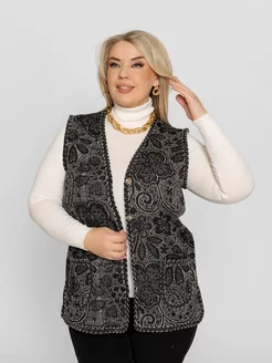 Жилет вязаный трикотажный на пуговицах SAFI&AMI Collection 61778224 купить за 1 152 ₽ в интернет-магазине Wildberries