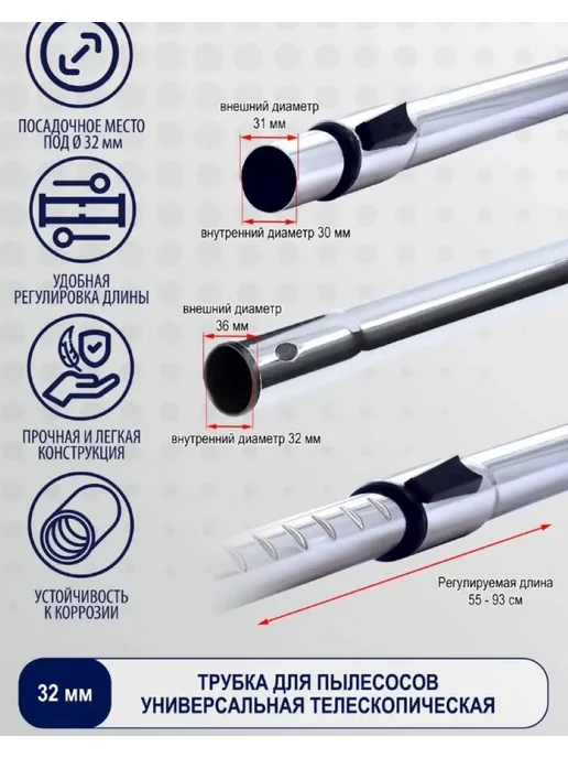 Трубки телескопические для пылесосов: купить, цена | Норд Сервис