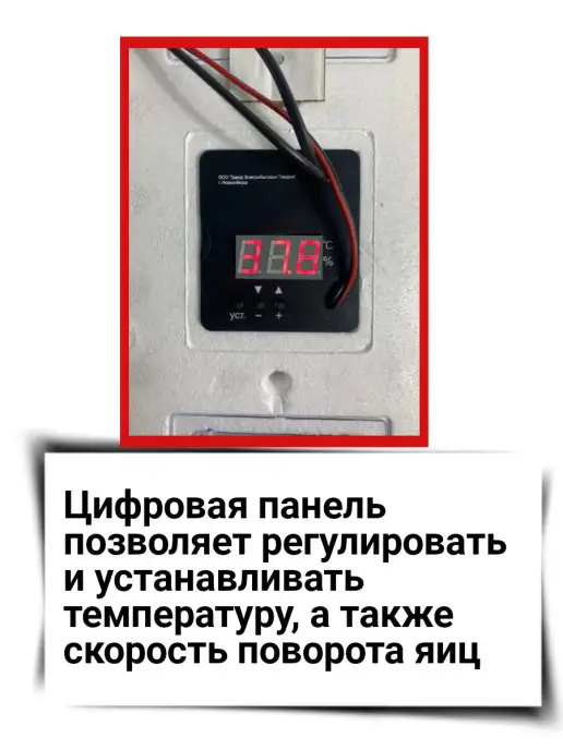 Несушка Инкубатор для яиц Автоматический на 104 куриных 50 гусиных, черный, фото 4