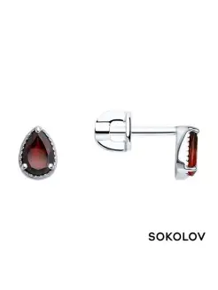 Серьги гвоздики серебряные 925 пробы пусеты ювелирные SOKOLOV 61913705 купить за 968 ₽ в интернет-магазине Wildberries