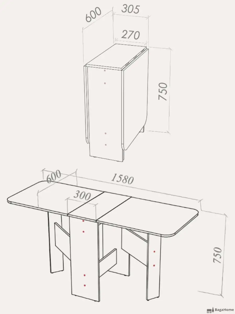стол книжка стол раскладной стол трансформер BagaHome 61961060 купить в  интернет-магазине Wildberries