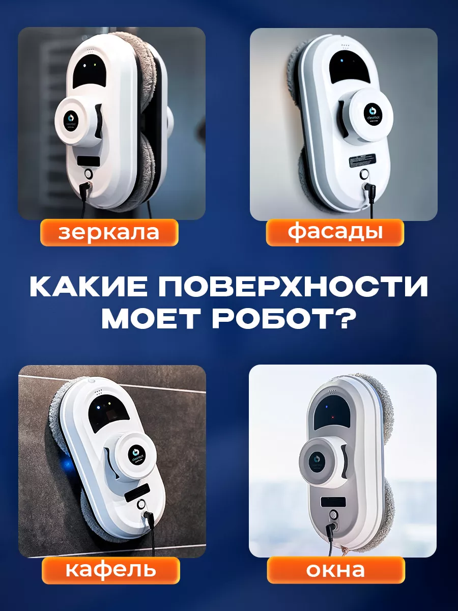 Pro робот мойщик окон, стеклоочиститель 26 салфеток Cleanbot 61991246  купить за 10 083 ₽ в интернет-магазине Wildberries