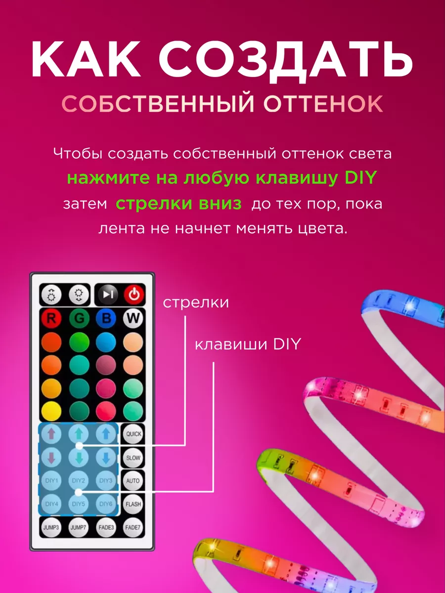 Светодиодная лента 15 метров с пультом RGB LED TechPulse 62000793 купить за  966 ₽ в интернет-магазине Wildberries