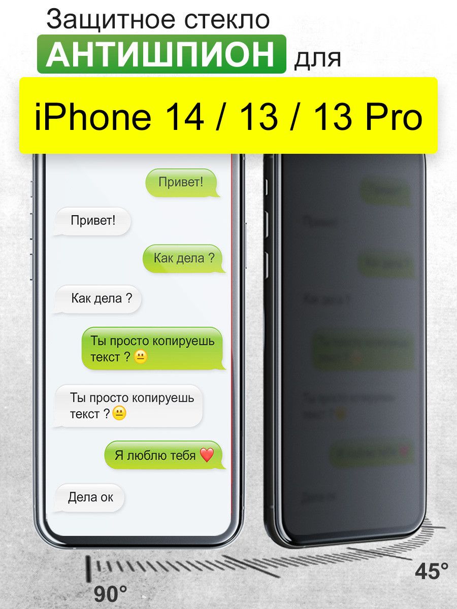 Стекло антишпион на айфон 14