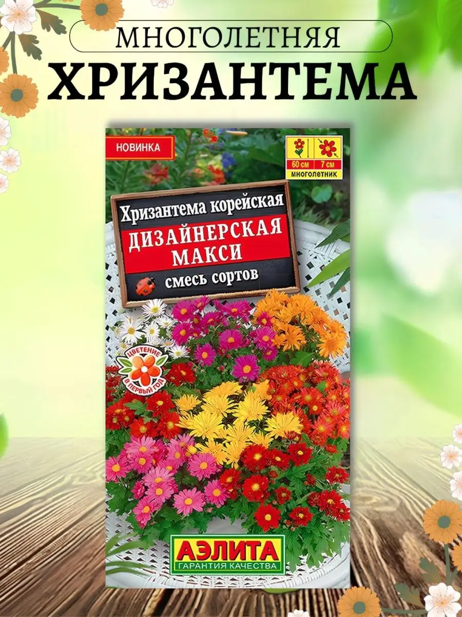 Семена цветов Хризантема корейская, многолетние цветы Аэлита 62077760  купить в интернет-магазине Wildberries