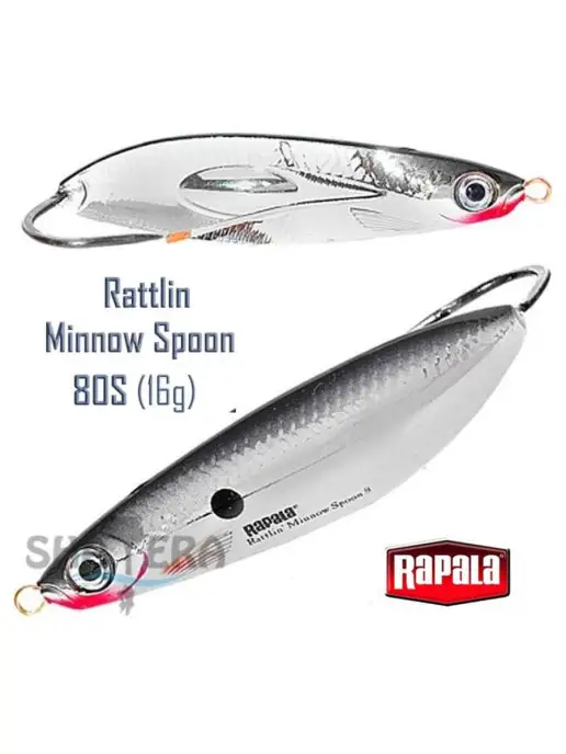 rapala Блесна RMSR08 CH Rattlin Minnow Spoon