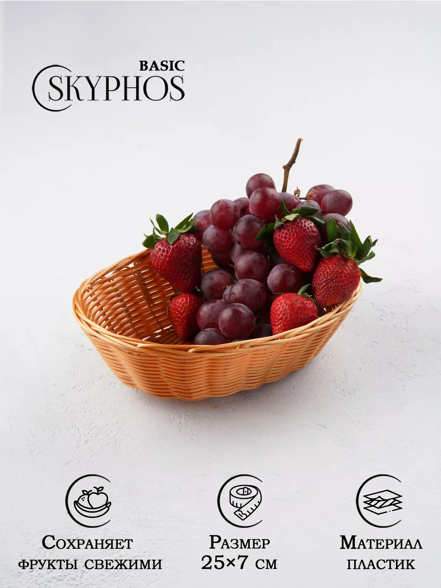 Фруктовница пластиковая корзина для фруктов плетеная