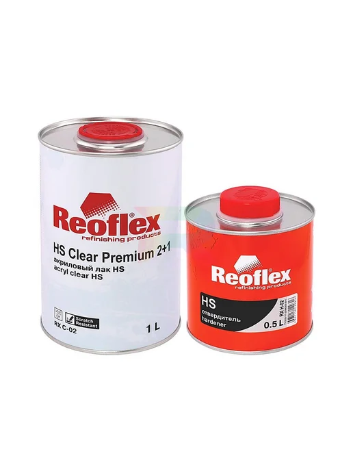 Reoflex Лак акриловый RX C-02 HS 2+1 Clear Premium 1 + 0,5 л, 500 мл