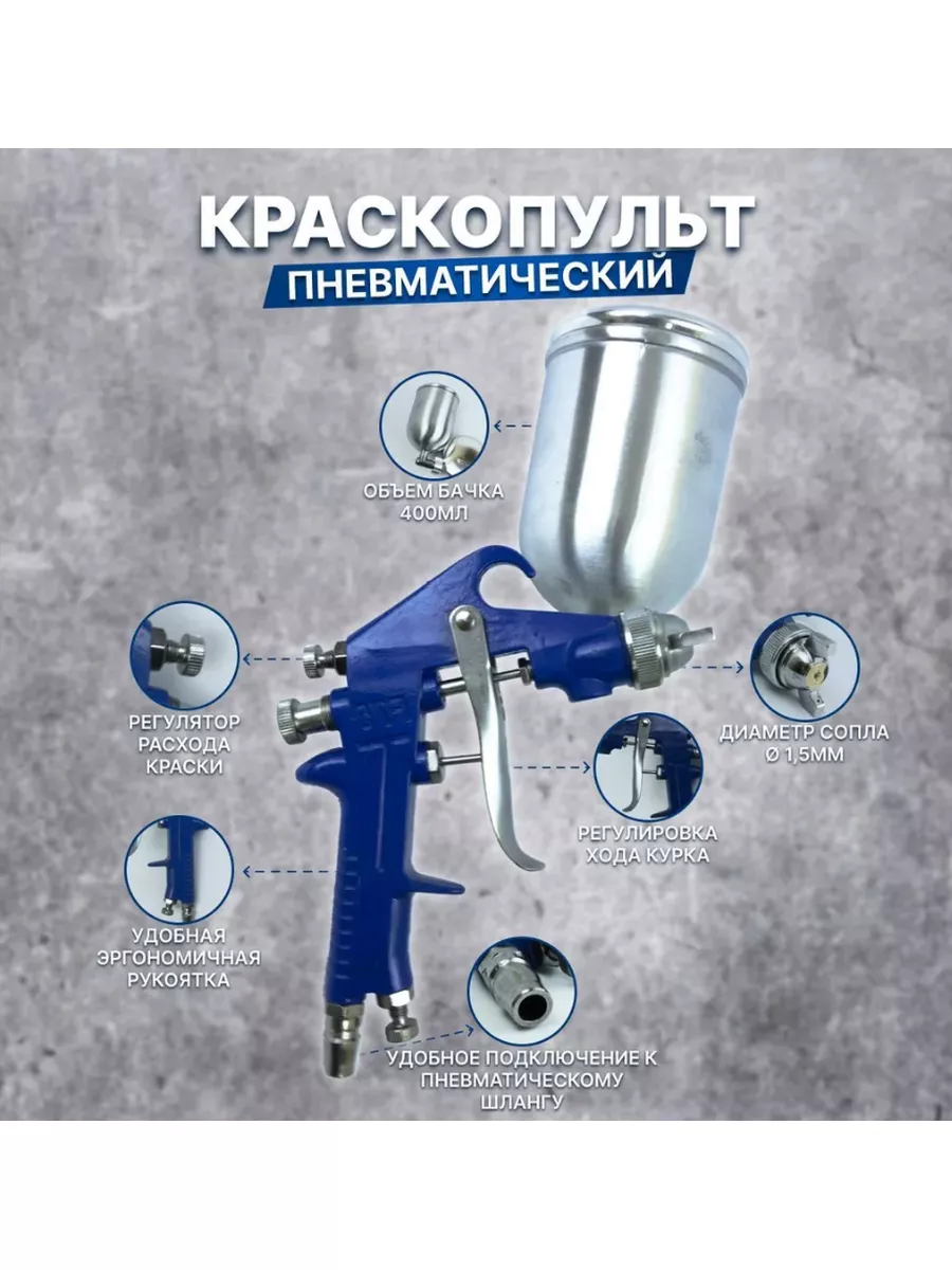 Краскопульт пневматический X-PERT (с верхним бачком) W71G X-PERT 62188309  купить в интернет-магазине Wildberries