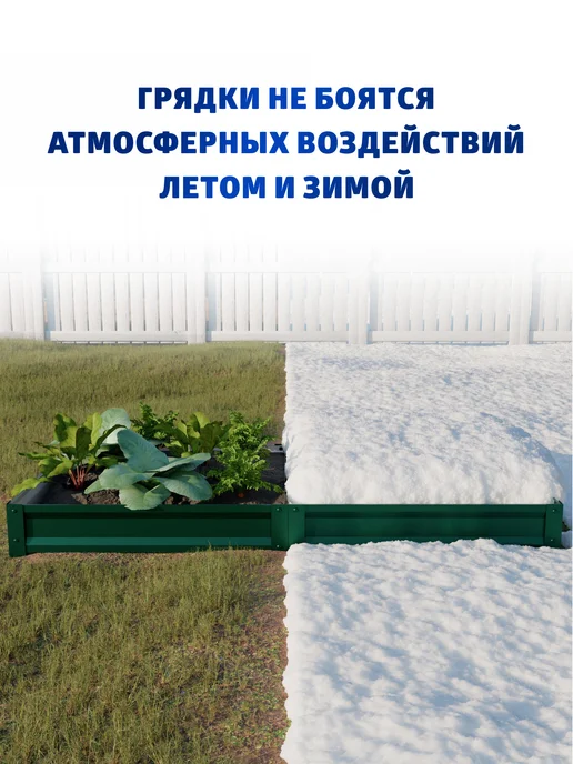 АГРОГРЯДКИ Грядка оцинкованная 3 м для дачи 1,0х3,0х0,20 м, 1.0x4.0x0.20 м, 4 м, фото 6