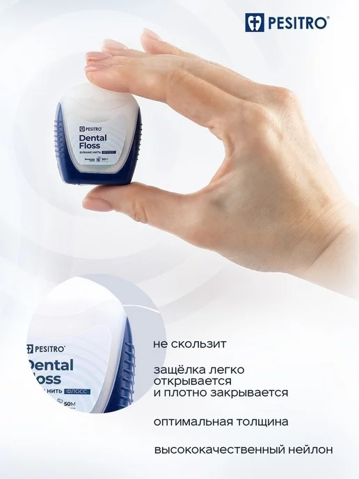 Зубная нить Pesitro расширяющаяся мятная 50 м., вариант, фото 4