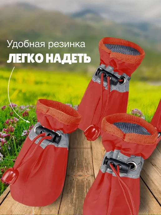 Обувь для собак, красный, фото 5