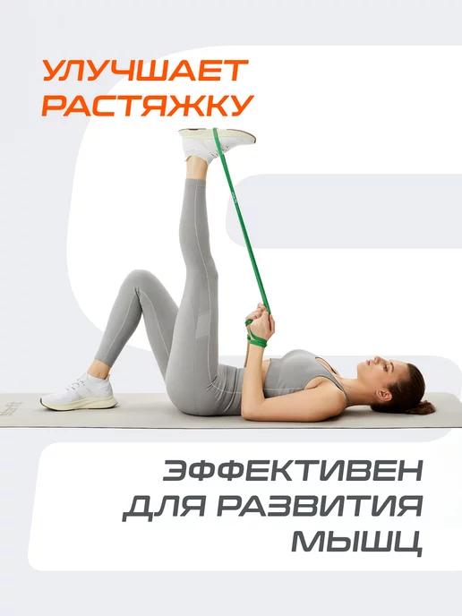 Starfit Эспандер ленточный резинка для фитнеса, зеленый, фото 3